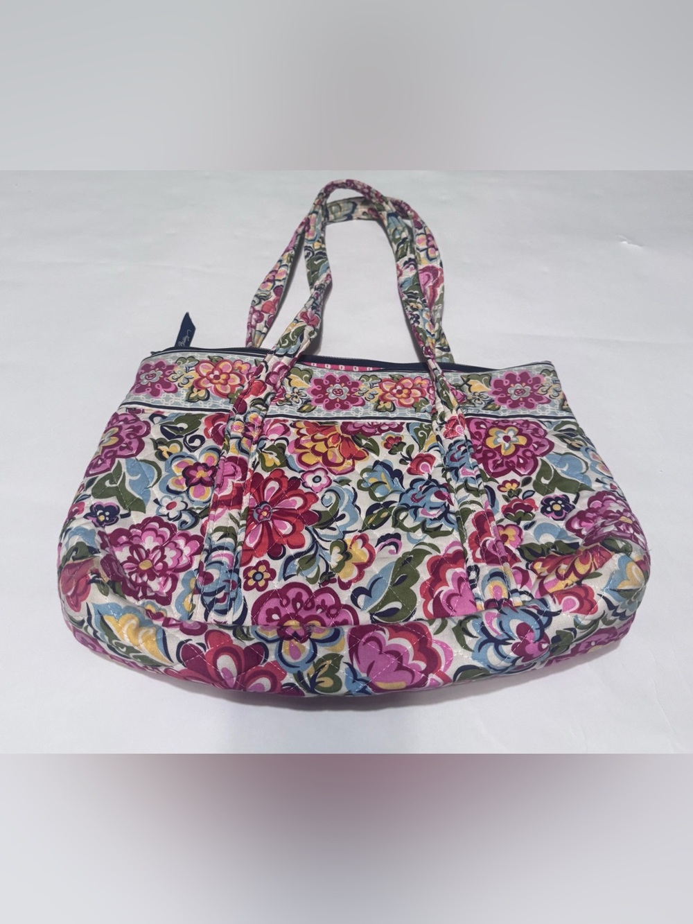 Vera Bradley Hope Garden Floral Flowers Bag Quilted Double Handle Hobo Purse